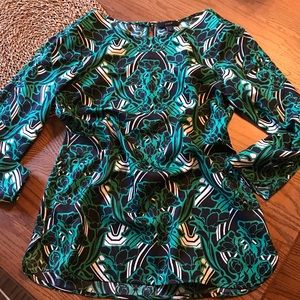 J Crew retro floral popover shirt